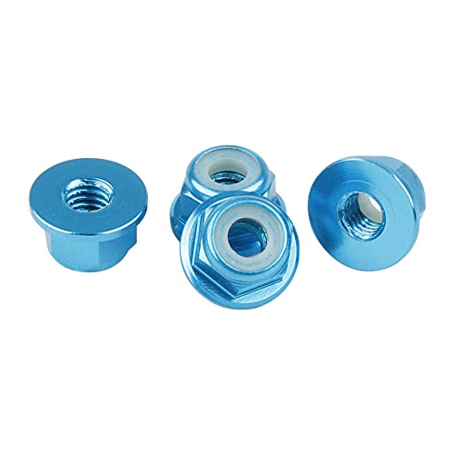 4 Sets 12mm Wheel Hex Adapters & Stainless Steel Axles for HSP 1/10 RC Car - Replacement Parts with M4 Lock Nuts & Washers, RC Car Repair Kit for 94107 94108 94111 94123 - color: Blue