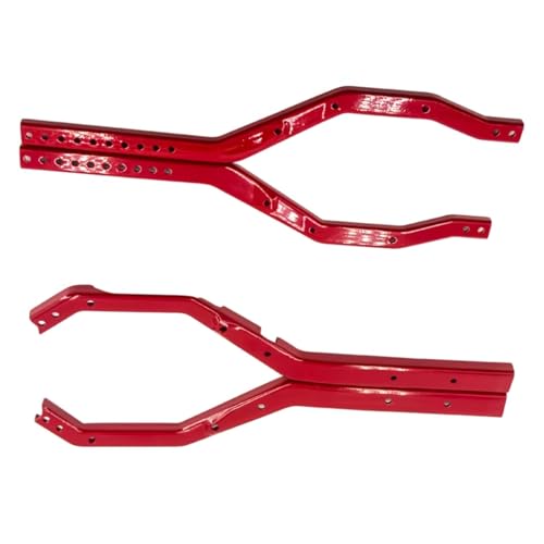 RC Upgrade Parts for Axial for Scx10 III 1/10 Upgrade Parts Rc Crawler Car Accessories Heavy Duty Wheelbase Adjustable Metal for Chassis Frame Rail Set(Red) - size: Red