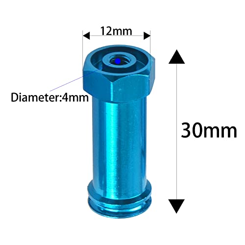 ShareGoo Aluminum 12mm Wheel Hex Hub Adapters 30mm Extension Combiner Coupler Compatible with WLtoys 144001 1/14 Wltoys RC Car (Blue) - color: Blue