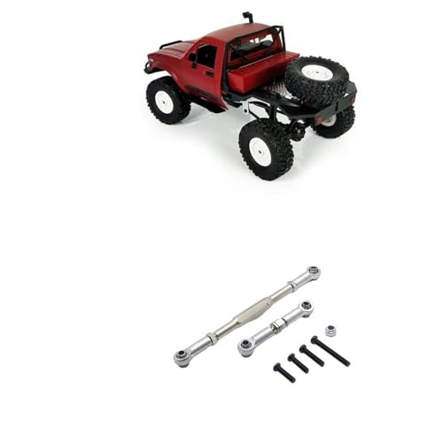 Front Rear Drive Shaft for WPL C14 B1 B14 B16 B24 B26 Steering Tie Rod Set for 1/16 rc Car Crawler Part 2pcs Metal Linkage Servo Link(Silver) - color: Silver
