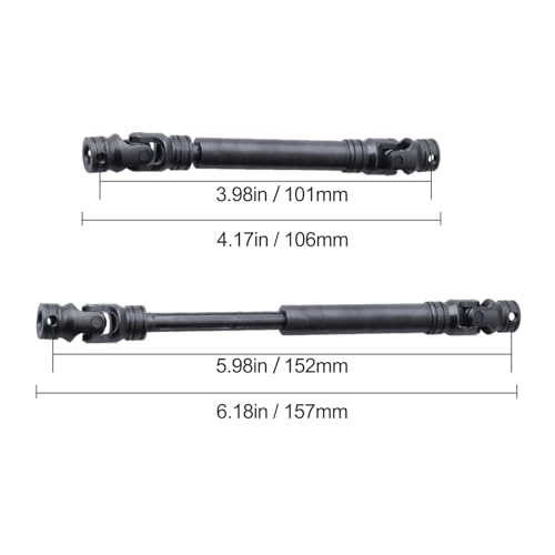 Hobbypark 105-155mm Steel Centre Drive Shaft CVD for 1/10 RC Crawler Axial SCX10 Redcat Gen7 /Pro RC4WD D90 Upgrade Parts Hop-Ups Replacement (2pcs)