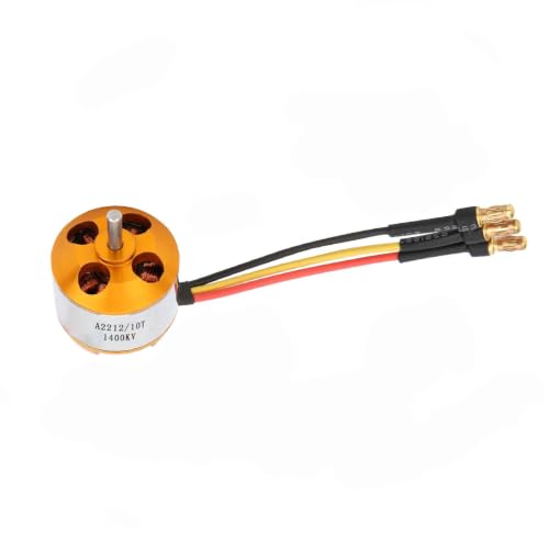 A2212 1400KV Brushless Motor 10T for RC Aircraft/Multicopter(1PC) | 1400KV high-speed output, 10T winding for strong thrust, pre-soldered 3.5mm plugs, 12A/60s capacity, 2-3S Lipo,