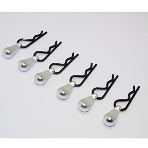 6X Metal Body Clip R-Shape Pins with Pull Tabs for 1/16 to 1/36 Scale RC Car | Material & Easy Disassembly | for RC Model Crawler/Truck/gy Enthusiasts