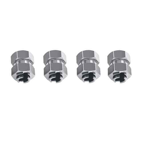 4Pcs Aluminum Extended 7mm Hex Wheel Hubs Extension Adaptor Combiner Coupler+4MM Extenders for 1/24 Axial SCX24 90081 AXI00005 AX100002 AXI00001 AXI00006 AXI00004 RC Crawler Car (Titanium) - color: Titanium