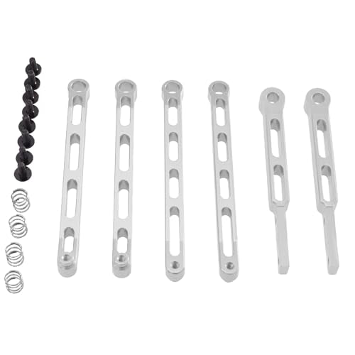 Aluminum Slotted Suspension Linkages Axle Links Kit for MN LC79 MN82 MN82S MN82Pro 1/12 RC Crawler Upgrade Parts (Silver) - color: Silver