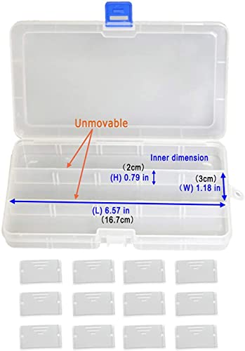 Qualsen 15 Girds Bead Organizer with Adjustable Dividers(4 Pack),Tackle Box Organizer and Small Plastic Organizer Box for Jewelry, Beads, Earrings, Crafts, Screws and Fishing Tackles Small Items - size: 15 Gird-4s