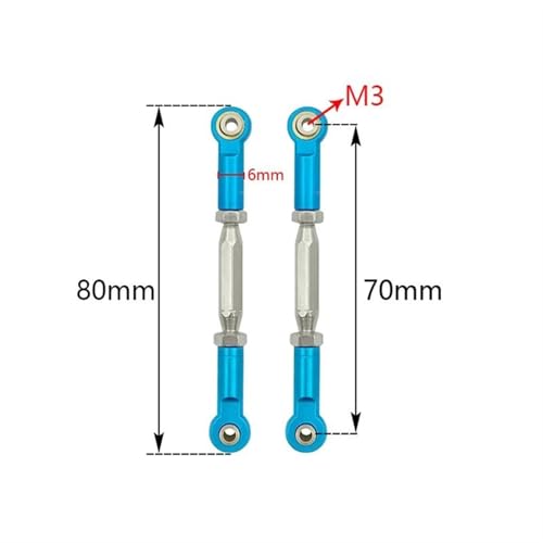 RC Links Linkage for Traxxas for Slash 4X4/2WD 1/10 rc Cars Upgrade Parts 1 Set 7 Pcs Metal Turnbuckle Camber Link End Adjustable Kit(Yellow) - color: Yellow