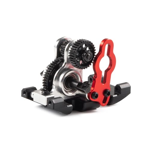 Aluminum NOD-24 Transmission for SCX24 AX24 Custom Build, Silver | Delrin Skid Plate (without Upper Link Mounts), Low CG Motor Mount, 2.68:1 Ratio