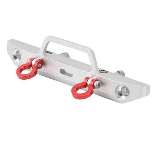 1/24 RC Car Front Bumper, Aluminum Alloy Metal Bumper Upgrade Parts Accessories with 2 Screw for SCX24 90081 RC Crawler Car (Silver) - color: Silver