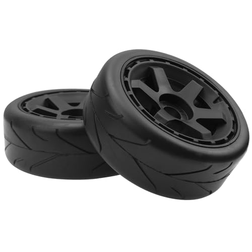 ShareGoo RC 1/8 Buggy Tires OD 4.09" Street Tires w/Plastic Wheel Rims 17mm Hex Compatible with Arrma 1/8 Typhon Talion Redcat Losi HPI HSP Kyosho 1/8 RC On Road Racing Car (6-Spoke) - color: 6-spoke