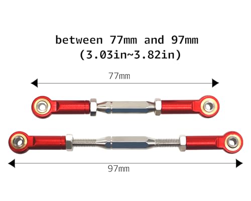 Aluminum Alloy RC Turnbuckles Camber Links Upgrade Parts Fits for Traxxas 1/10 RC Slash 4x4/2WD/Hoss 4X4 VXL/2WD/Rustler 4X4 VXL/2WD/Stampede 2WD (Red) - color: Red