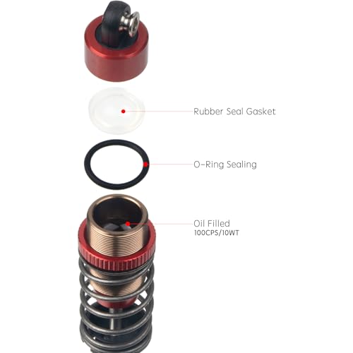 4Pcs 70mm Aluminum Oil Filled Shocks Absorbers for Tamiya CC-01 Wrangler SCX10 D90 HSP HPI 1/10 RC Crawler Car Upgrades