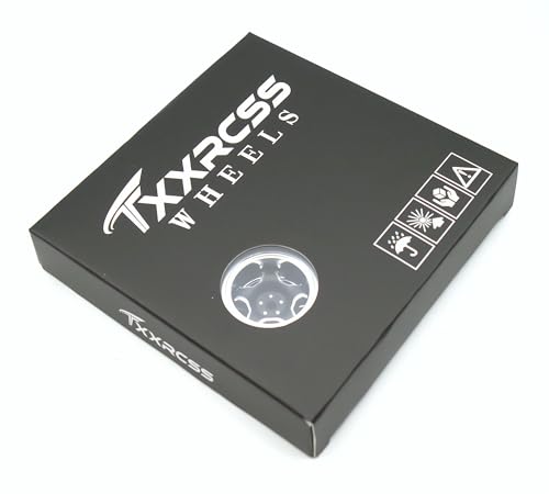 RC 1.0 Beadlock Wheels Offsets -2 Aluminum Rims for AX24 1/18 TRX4M All 1/24 Scale SCX24 Deadbolt RC Crawler Car Wheels Upgrades 4Pc (Black & Silver) - color: Black & Silver