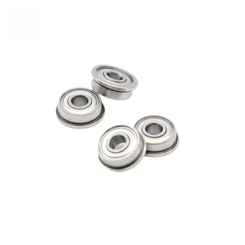 FR2-5ZZ Flange Bearing 3.175 * 7.938 * 3.571 mm (10PCS) 1/8" X5/16 X9/64 Inch Flanged FR2-5 Z ZZ Ball Bearings - size: FR2-5ZZ 3.175 * 7.938 * 3.571