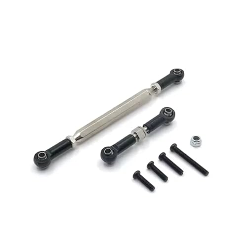 for MN D90 D99 for MN-90 FJ-45 1/12 RC Car Crawler Metal Adjustable Steering Linkage Servo Link Pull Rod Turnbuckle RC Car Repair Kit(Black) - size: Black