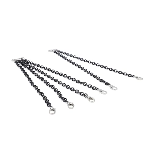 Asixxsix 2pcs Metal Trailer Chain with Tow Hook and Lobster Claw Hooks for RC Crane Model 1/50 DIY Decoration Accessories, for Crawler Climbing Car Upgrade Parts (18CM) - size: 18CM