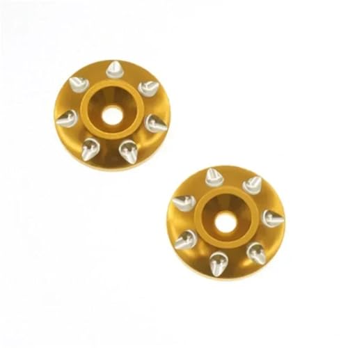 For RC Car 1/10 1/8 CatRC 2pcs Metal Wing Mounting Tail Washer M3 Screw Gasket Remote Control Off Road For Buggy Short Course Truck Parts Models(Golden) - color: Golden