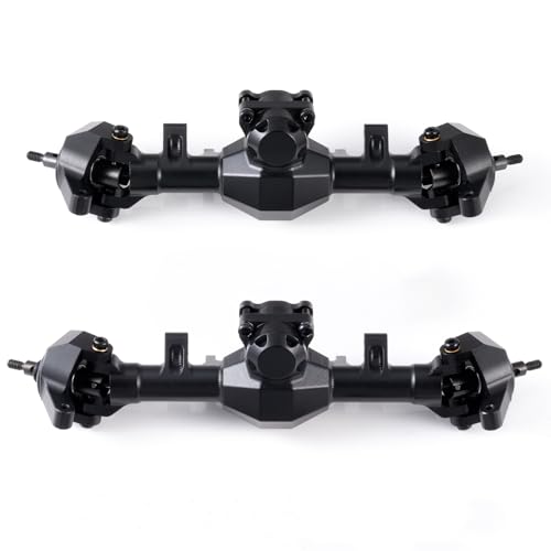 Aluminum Front Rear Axles Set Standard Axle Upgrade for 1/24 Scx24 Gladiator Deadbolt JLU C10 Axial RC Crawler (Front)
