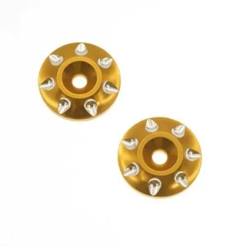 RC Jouets Parts for Buggy 1/10 1/8 RC Car Off Road Short Course Truck 2pcs Metal Wing Mounting Tail Washer M3 Screw Gasket Cat Accessory(Yellow) - color: Yellow