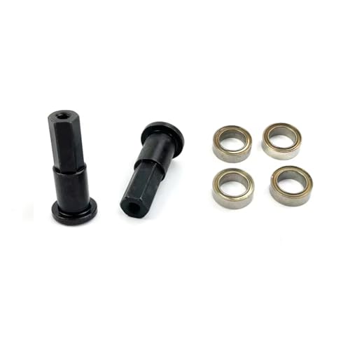 Parts For Wpl D12 1/10 5MM Metal Front Combiner Wheel Hub Hex Adapter With Bearing Upgrade RC Truck(Black) - color: Black