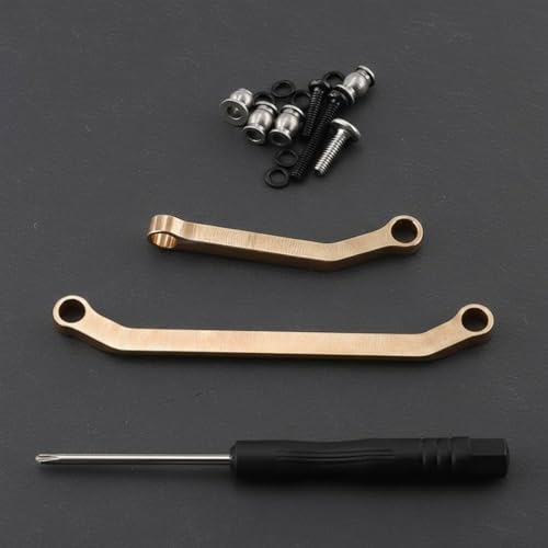 YIJU Vehicle Steering Linkage Brass Steering Rod Assembly Steering Upgrade Replacement Added Chassis Weight Improves Stability Suitable for RC Crawler Trucks Trail Runs Rough Terrain Driving