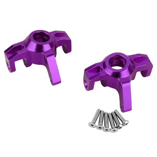 Aluminum Front Rear Swing Arm & Steering Knuckle C-Hub Kit Compatible with 1/14 MJX Hyper Go 14210 14209 H14BM RC Upgrade Parts (Purple) - color: Purple