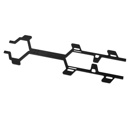 Aluminum Alloy 6x6 Chassis Frame Rail with Brass Complete Middle Axle for TRX4-M 1/18 RC Crawler Upgrade (Black) - color: Black