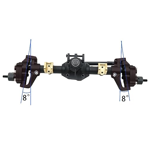 1/10 RC Crawler Aluminum Portal Front and Rear Axle Set for Axial SCX10 II 90046 90047 AR44 – CNC Alloy Axles with Steering Link Upgrade Parts for SCX10 Trucks (Silver Front Axle) - color: Silver Front Axle