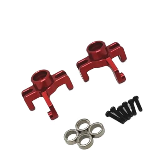 RC Steering Knuckle Block for WLtoys 144016 144018 1/14 Metal Steering Cup Bearing Rc Model Crawler Car Truck for Buggy Accessories Upgrade Parts(Red) - size: Red