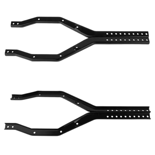 for Axial for SCX10 III for Gladiator for Wrangler 1/10 Heavy Duty Wheelbase Adjustable Metal for Chassis Frame Rail Set RC Crawler Upgrade Part RC Car Upgrade Part(Black) - size: Black