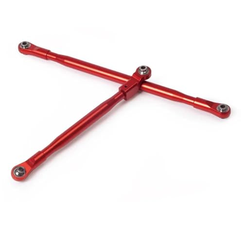 RC Tie Link Rods Compatible with Axial SCX6 for JLU 1/6 RC Crawler Car Upgrade Parts 8Pcs Metal Links Bar Suspension Linkage Set with Metal Rod End(Red) - color: Red