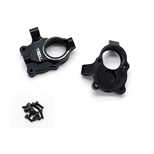 TREAL Alu #7075 Inner Portal Covers(2p) Steering Knuckles for 1/24 FMS FCX24 Upgrades (Black) - color: Black