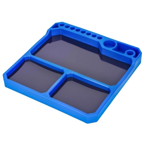 1/10 1/18 1/24 Rc Car Organizer Tray Silicone Tool Holder Storage Box 155x155mm Models Upgrade Replacement Modify Parts RC Car Repair Kit - color: Red