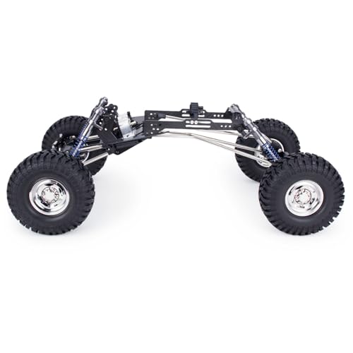 High Clearance LCG Chassis Kit for Performance 1/10 RC Crawler Cheater Rigs Carbon Fiber Chassis Rails Gearbox & Adjustable Shock Absorbers DIY Builds Upgardes Parts