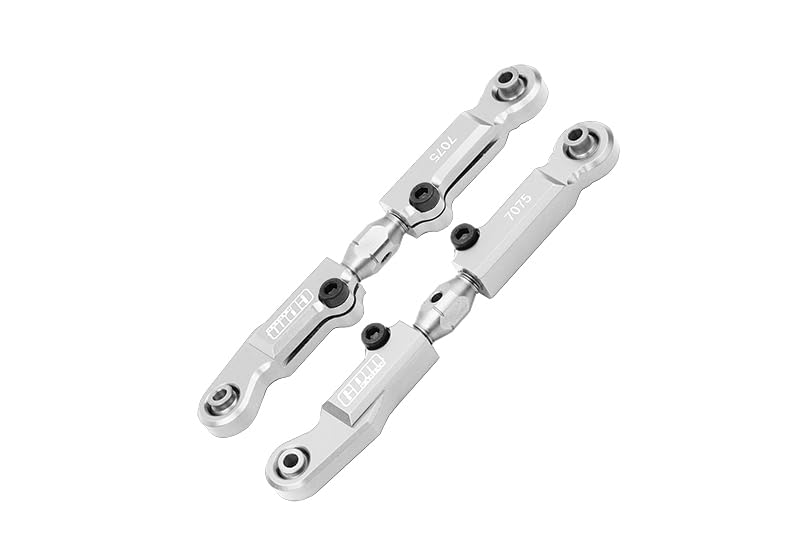 GPM Aluminum 7075 + Stainless Steel Rear Camber Links for Tekno 1/10 MT410 2.0 4X4 Pro (Silver) - color: Silver