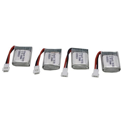 Blomiky 4 Pack 3.7V 1S 180mAh 20C Li-PO Battery with MX2.0 Plug Suitable for Some Small RC Airplne Helicopter Drone / 3.7V 180mAh *4