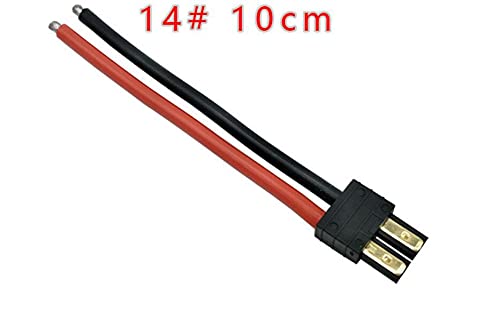 DEVMO 2 Pairs TR-X Male/Female Connectors Cable with 14awg 10cm Slicone Wire Compatible with RC LiPo Battery FPV Turnigy/Zippy
