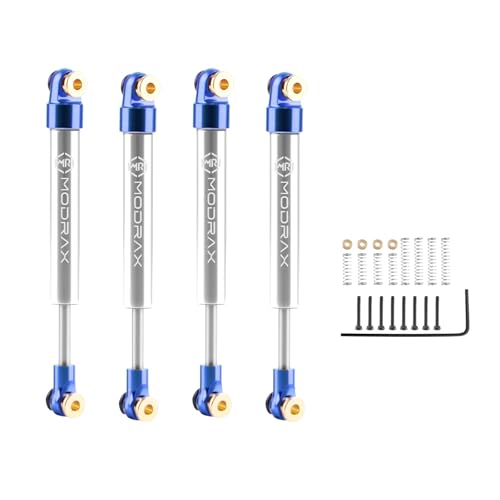 50mm Shock Adjustable Inner Spring for SCX24 AX24, Blue Silver | Ultra-thin CNC Aluminum Micro Dampers, 4 Negative Pressure Modes, Wide-angle Ball Head - color: Blue Silver