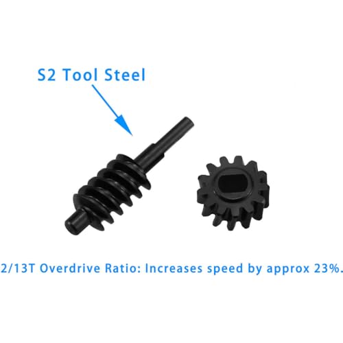 Hot Racing SXTY9213 2/13T Overdrive Worm Gear Set Steel CNC Upgrade for Axial SCX30 1/30 Scale Crawler Drivetrain