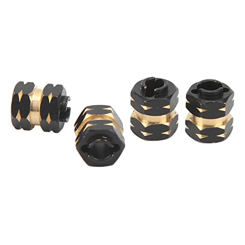 Generic 4PCS RC Hex Hub Extension Adapter Brass Wheel Hub Coupler for Axial SCX24 AXI90081 AXI00001 AXI00002 AXI00005 1/24 with Black Hard Coating