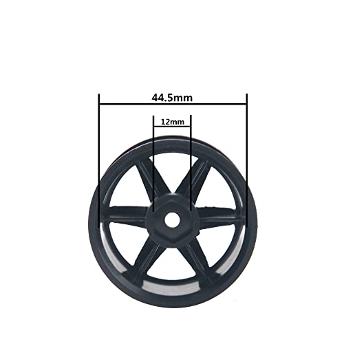 6-Spoke 1.9" Rubber Tires 108mm Wheels & 12mm Hex Hub Wheel Rims Compatible with 1/10 Axial D90 SCX10 CC01 TF2 RC Off-Road Climbing Crawler Car