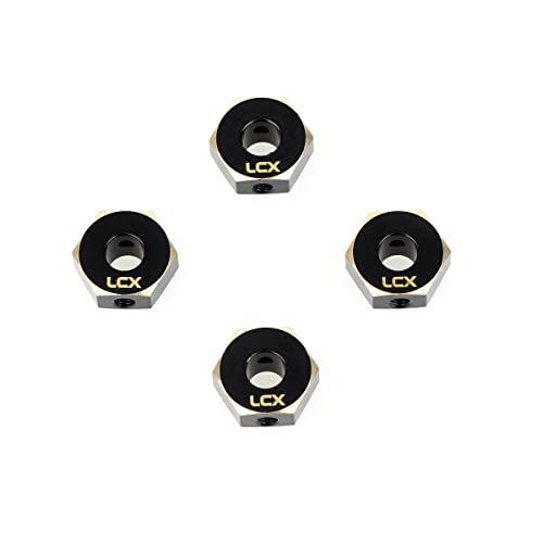 LCX Racing 1/10th RC Crawler Car 12mm Brass Wheel Hex Hubs Drive Adapter for Axial SCX10 III UTB10 Capra 1.9 Unlimited Trail Buggy, Upgrades Parts Accessories
