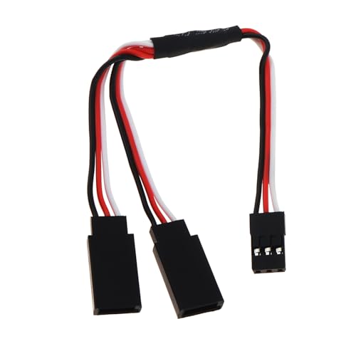 6Pcs 3 Pin JST Plug Splitters Servo Cord Wire,15 cm Male to 2 Female | Y harness connector servo extension cable. Fit for Futaba JR RC Car Airplanes - size: Male to 2 Female
