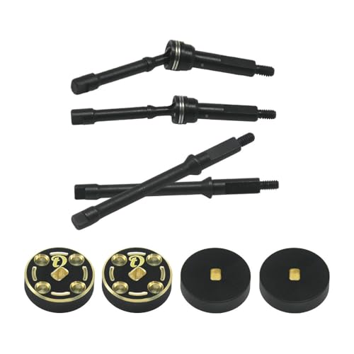 Hobby Details Aluminum Rear Axle Gear Box Skid Link Wheel Upgrade Set for 1/30 Axial SCX30 Jeep Wrangler RC Cars, Black and Gold (Hardening and CVD) - color: Hardening and Cvd