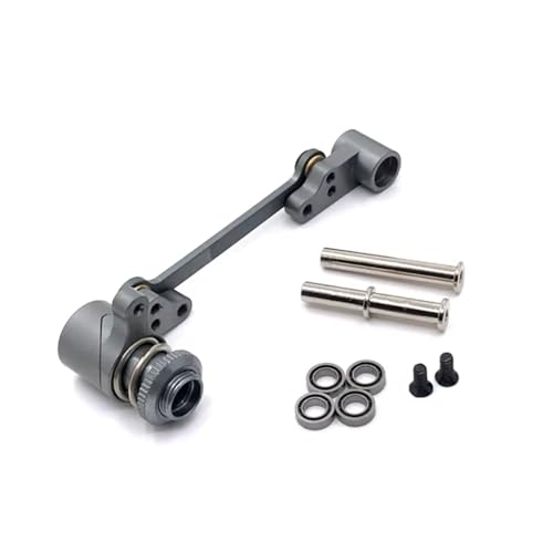 for Wltoys for 144010 144001 144002 1/14 124016 124017 124018 124019 1/12 Upgrade Metal Steering Assembly RC Car Parts RC Car Repair Kit(Gray) - color: Gray