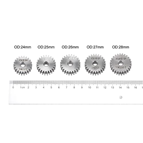 HARFINGTON Straight Spur Gear 6mm Bore 25T Mod-1 Hardened 45# Steel Spur Diff Differential Motor Gear RC Car Replacement Parts - style: 25T