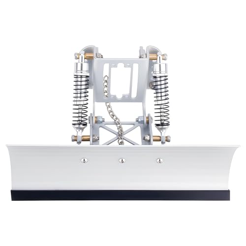 RC Snow Plow for TRX4M & SCX24, Adjustable Aluminum 1/18 1/24 RC Crawler Plow, Servo Operated Snow & Sand Shovel Upgrade, CNC Metal RC Plow Truck Accessory (Silver) - color: Silver