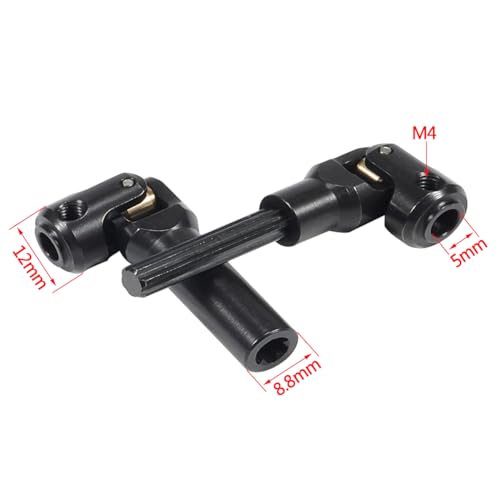 2pcs Internal Spline RC Drive Shaft for 1/10 Axial SCX10 Trx4 SCX10 II 90046 Wraith D90 TF2 Redcat Gen7 RC4WD GEN8 RC Crawler Upgrades Steel Metal Universal Joint Driveshaft (121-183mm(4.76"-7.2"))