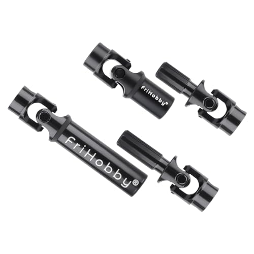 2Pcs FriHobby Stainless Steel RC Drive Shaft Metal Transmission Shaft CVD Compatible with TRX4M Defender Bronco 1/18 Crawler Upgrades Parts (Black) - color: Black