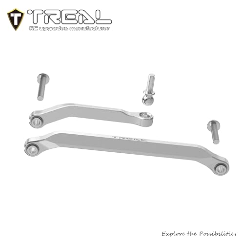 TREAL 7075 Aluminum Front Steering Links for Axial SCX30(Silver) - color: Silver